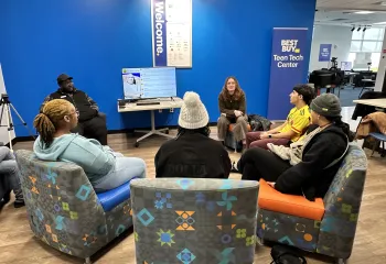 Teens talking to each other