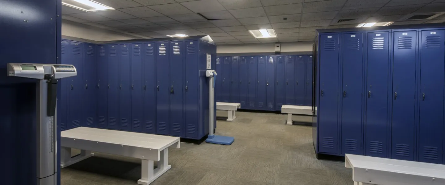 YMCA Louisville Oldham County branch locker room