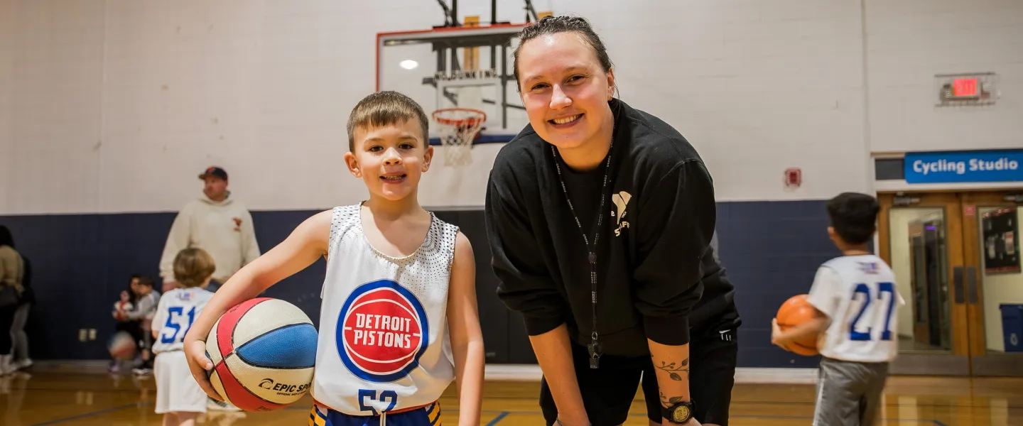 Youth Basketball and Coach