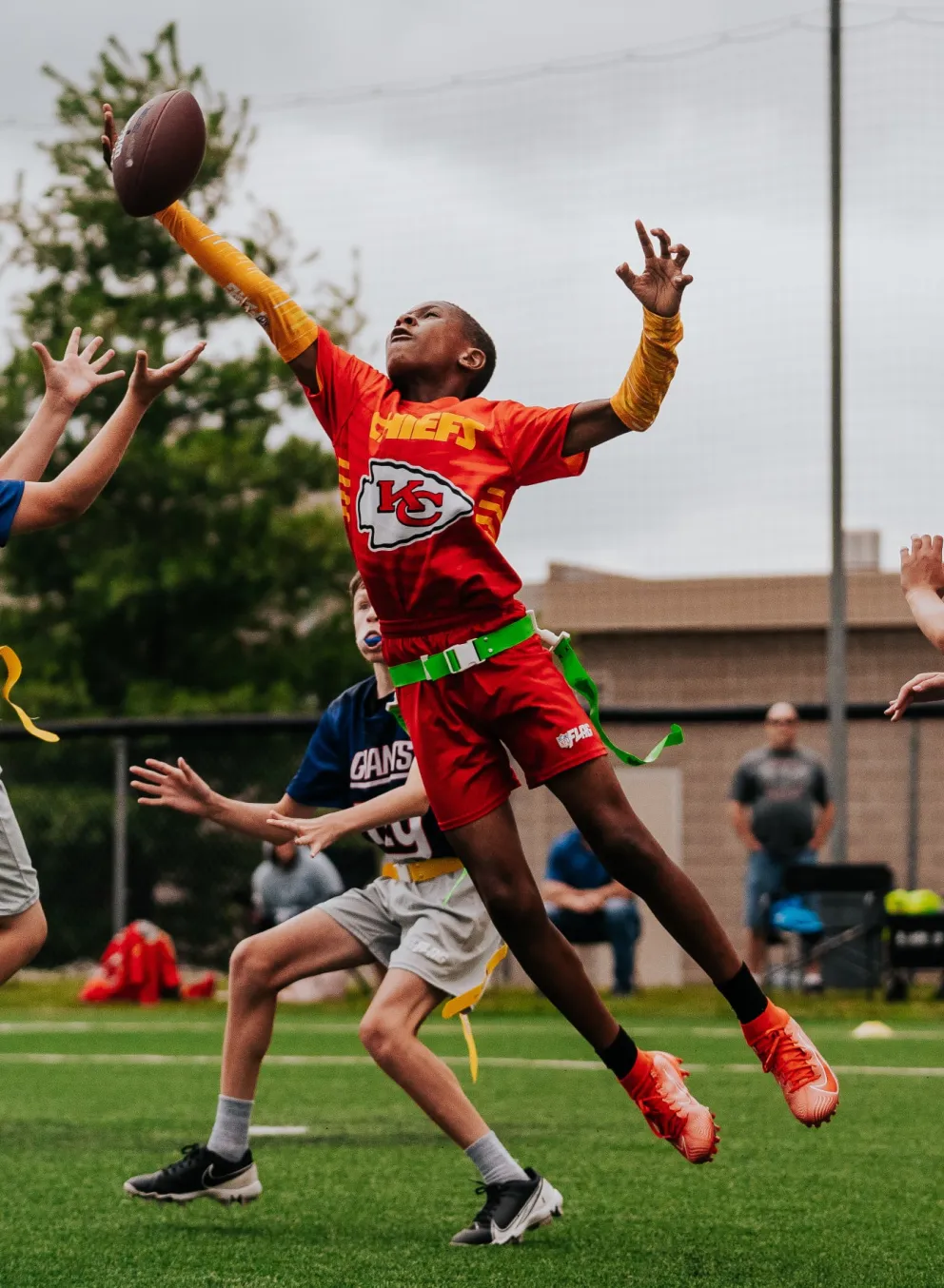Children playing flag football
